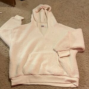 PINK Victoria Secret Cream Fleece Hoodie Sweater